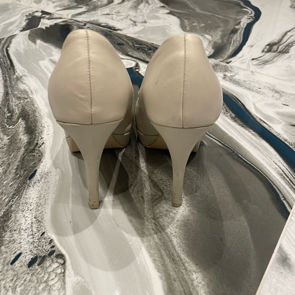 Cream Platform Pumps - Picture 3 of 6